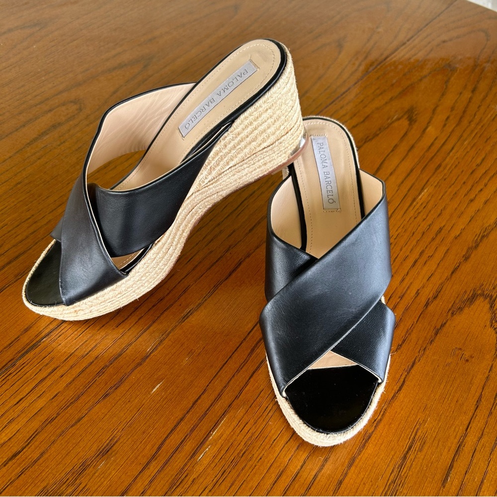 COPY - Paloma Barceló women black wedge espadrilles size 40